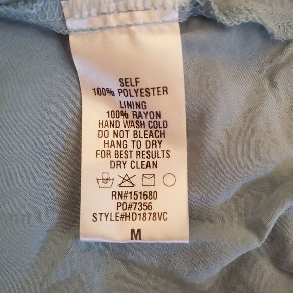 Storia Medium Dress Blue Lace Mini Plunge Neckline Balloon Sleeve Cut-out Back - Picture 13 of 13